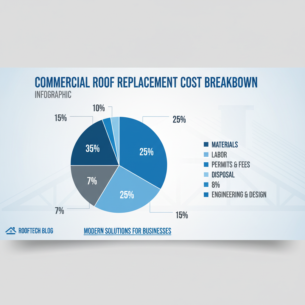 Commercial roof replacement cost breakdown showing all project components beyond basic installation