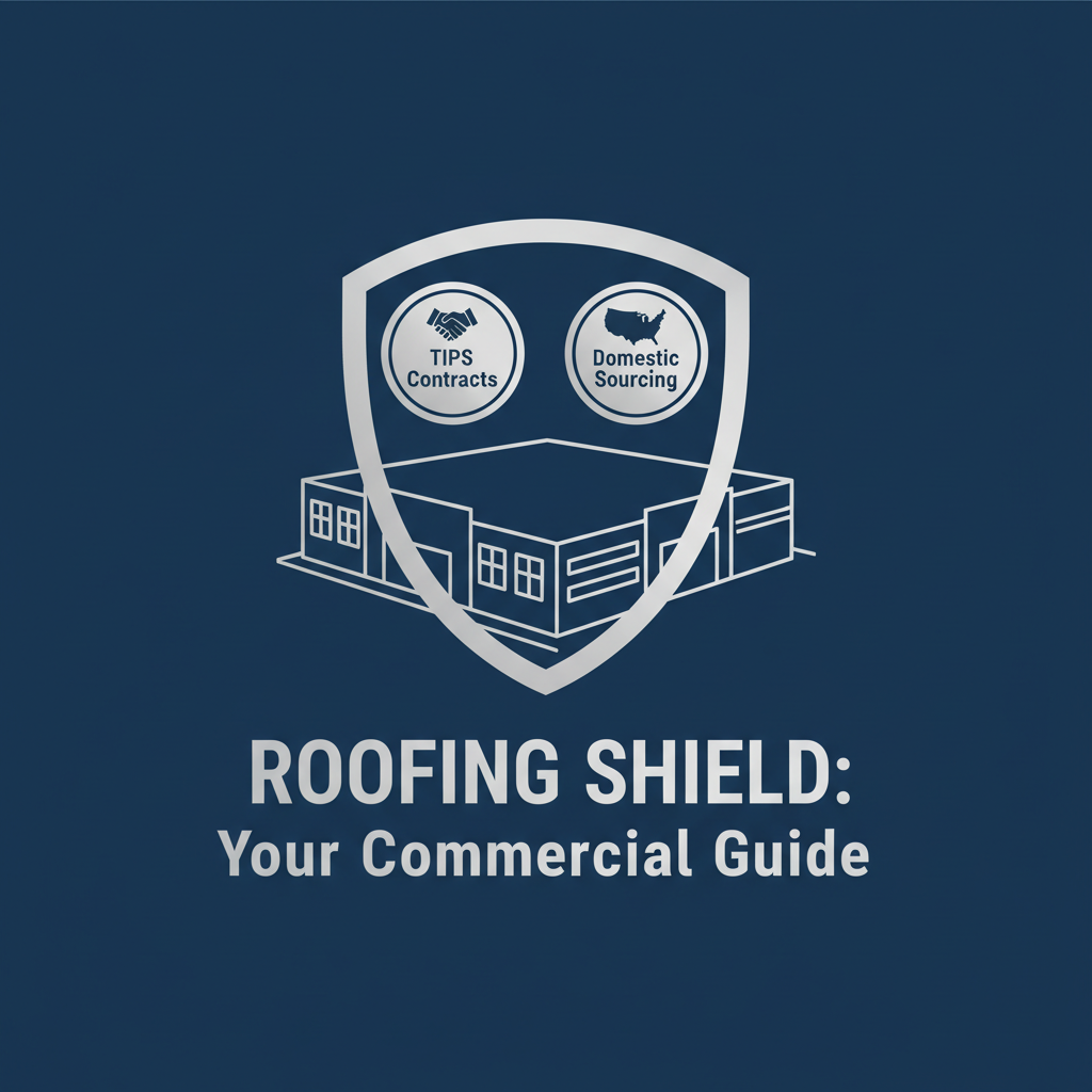 Graphic representing budget protection strategies for commercial roofing projects including TIPS contracts.