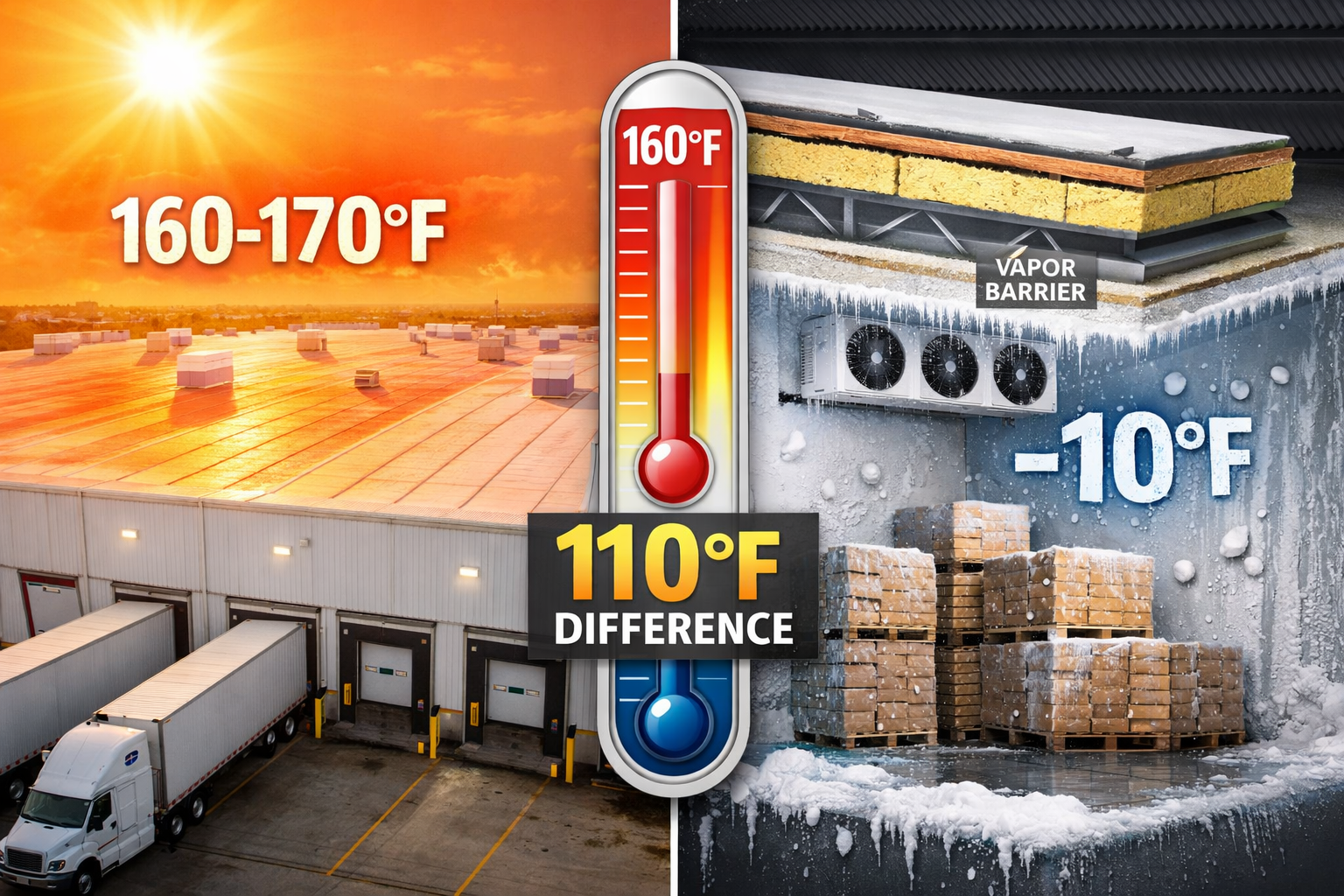 Food Processing and Cold Storage Facility Roofing: Why Standard Commercial Systems Fail and What Actually Work