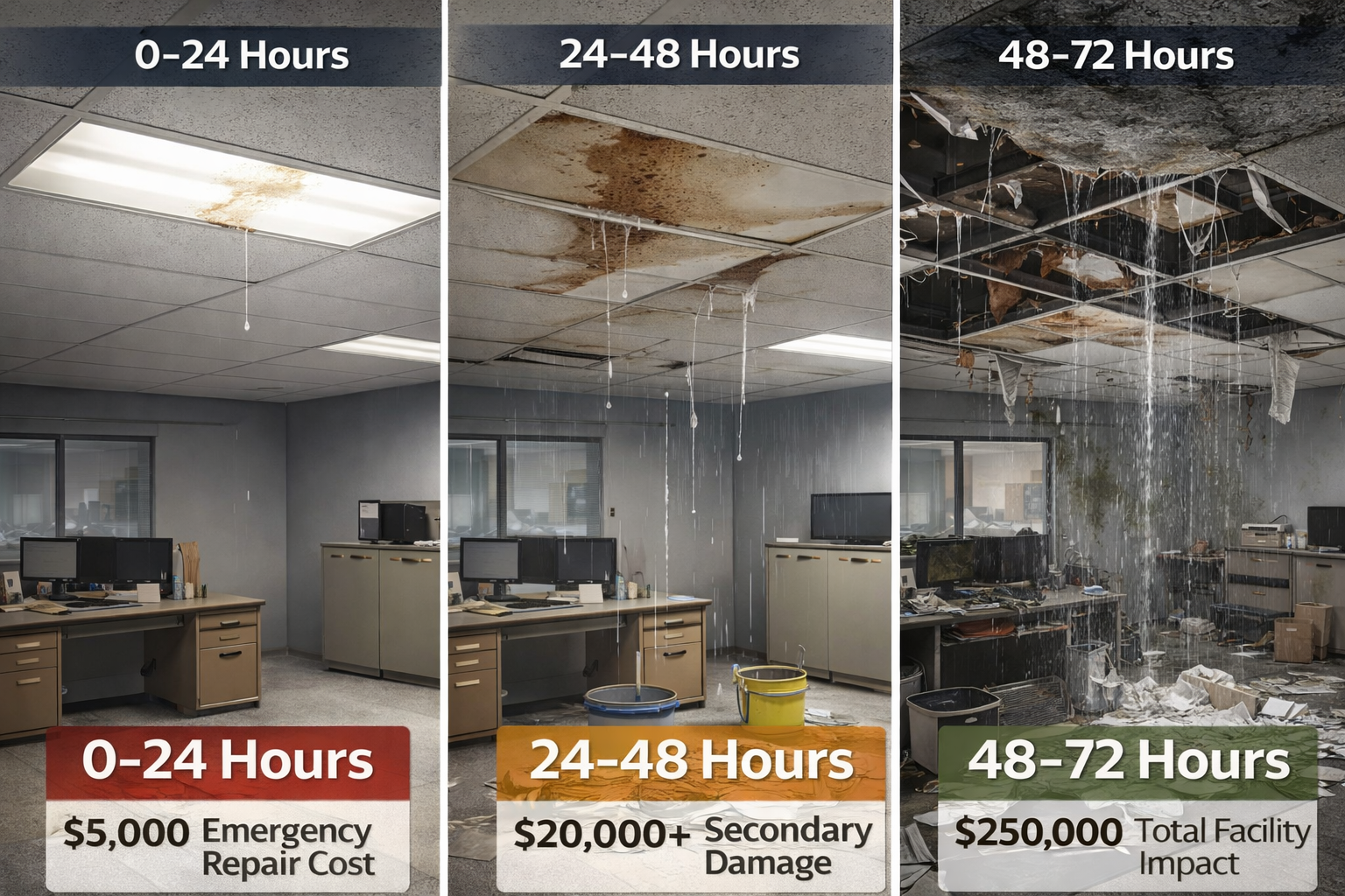 The 72-Hour Window: Why Emergency Roof Repairs Prevent $50,000 Problems From Becoming $250,000 Disasters